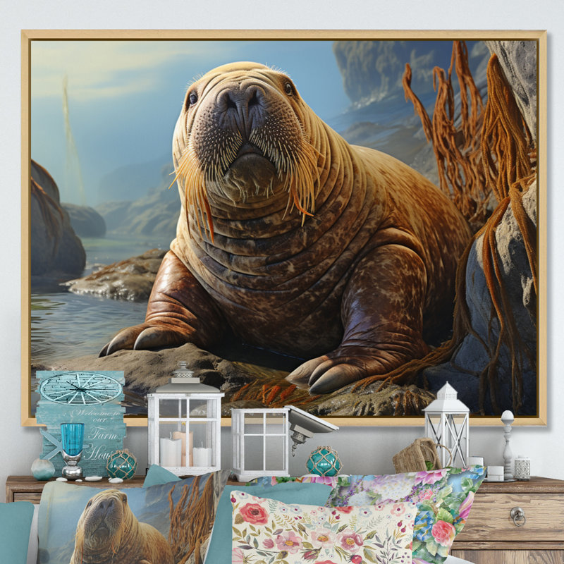 Morse Coastal Guardian I sur impression sur toile, H 30 po x l 40 po x P 1,5 po, Cadre naturel flottant