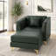 Canapé Chesterfield modulaire 1 place léger avec repose-pieds, similicuir et pieds en métal Light-1308360344-1308360345