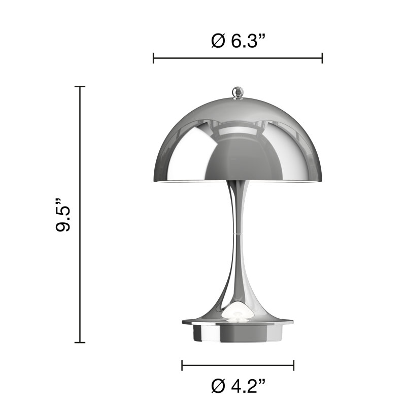 Panthella 160 Portable, 2.5W, Chrome, Chrome
