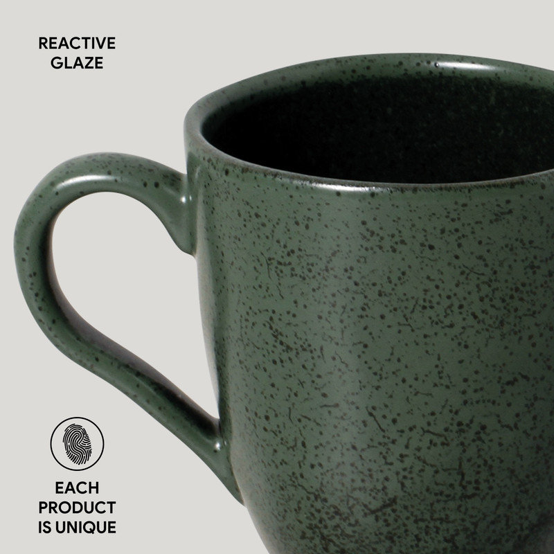 Green Ceramic Microwave Safe Mug Set, 9.23 oz.