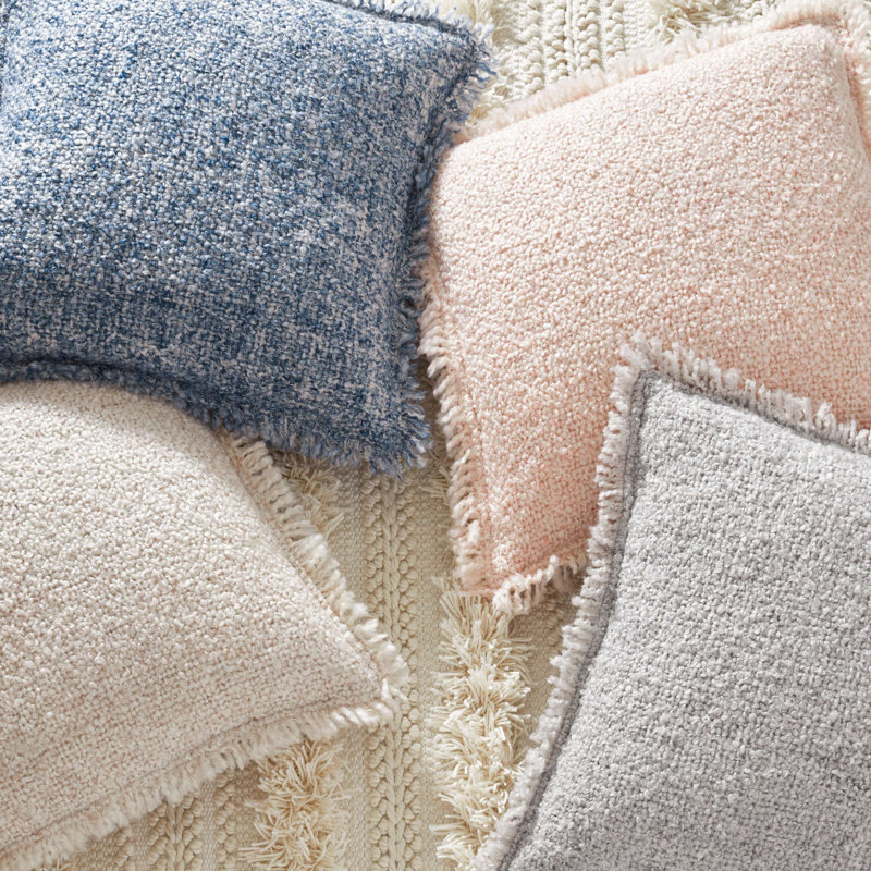Boucle Indoor/Outdoor Decorative Pillow, Natural, Pillow Cover Only - No Insert