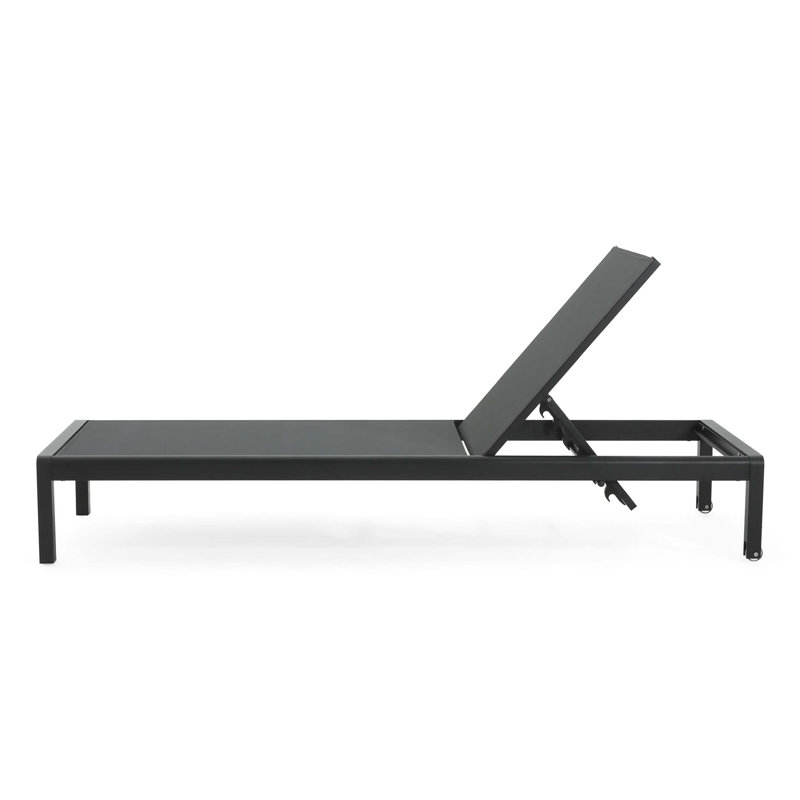 Outdoor Chaise Lounge Chair Set of 2, Aluminum Adjustable Outside Chair for Pool Patio Beach Yard, All Weather Use UV Resistant 400lbs Weight Capacity