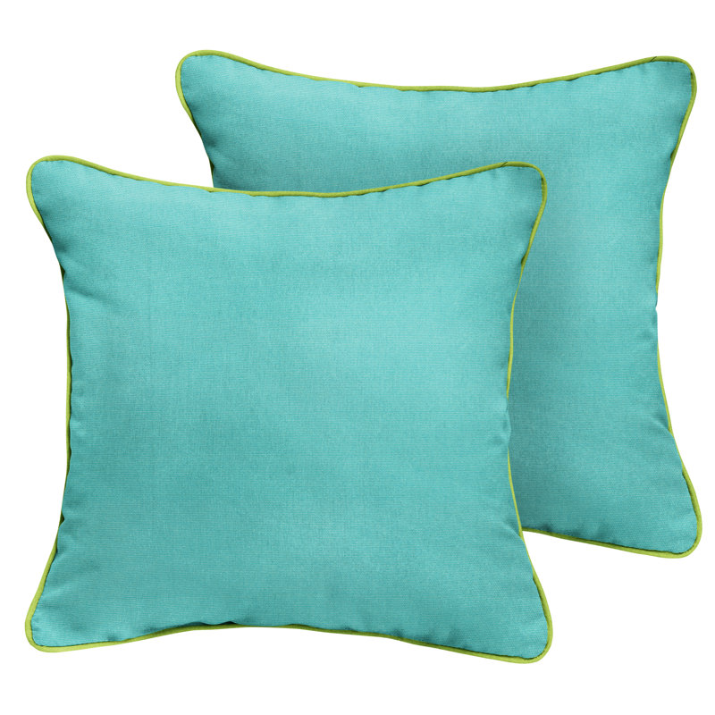 Outdoor Reversible Throw Pillow, 24" x 24", Canvas Aruba Sunbrella® Canvas