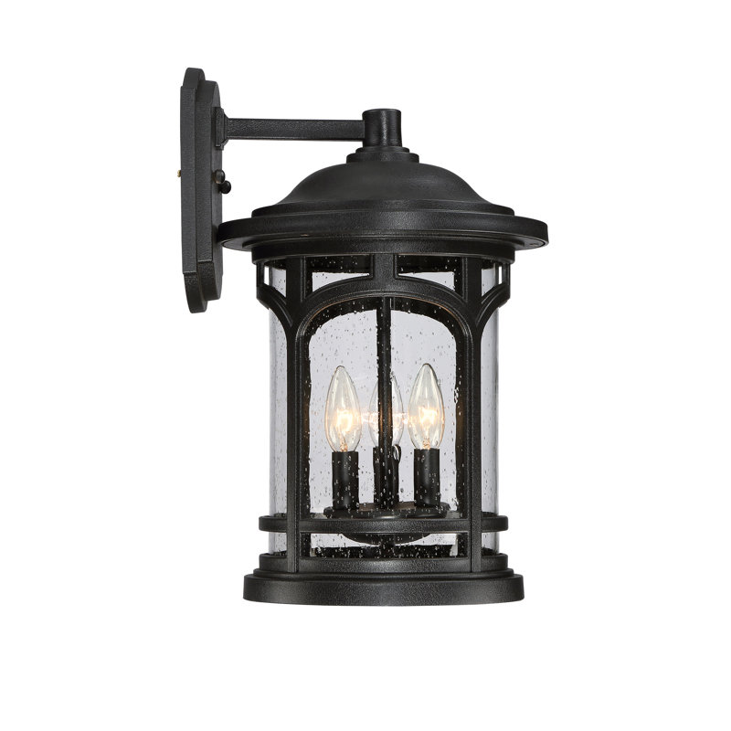 Lanterne murale d'extérieur à 3 ampoules Sheppard, Noir mystique, H 17,75 po x l 11 po x P 12 po