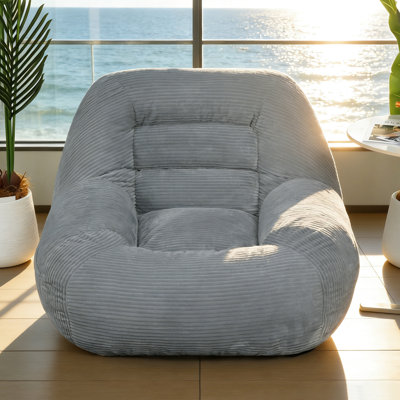 Velours côtelé gris confortable pour le salon, la chambre à coucher et le dortoir, non-assemblé, conception ergonomique, relaxant, profondeur de 33,62 po, largeur de 39,06 po, hauteur de 27,35 po, poids du canapé en tissu de 31,2 lb