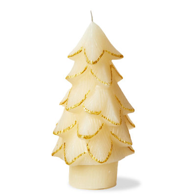 Gilded Pine Tree Candle Lg