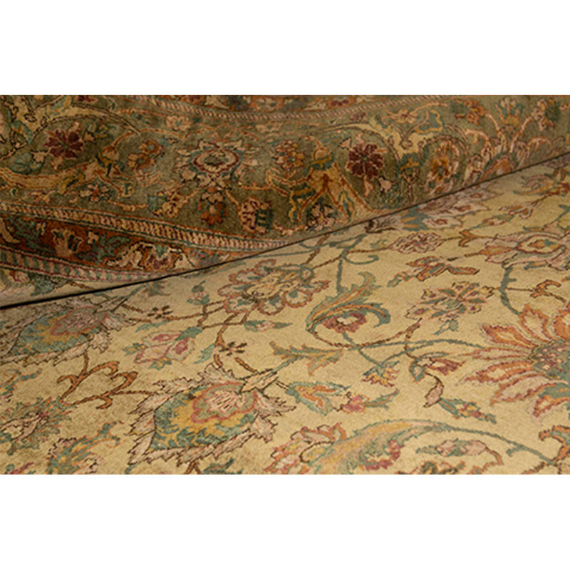 Wool Oriental Area Rug in Gold