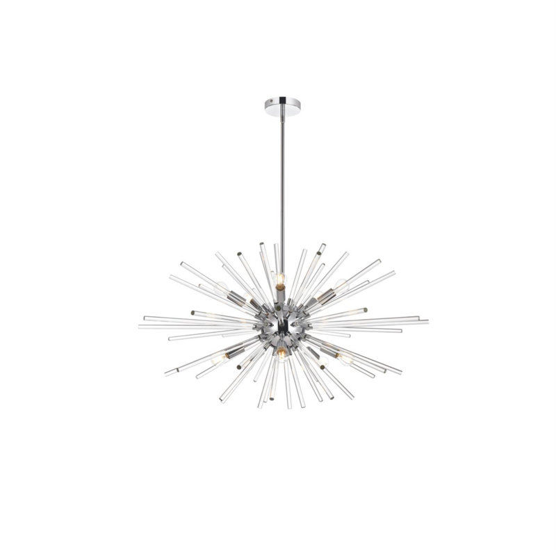 Francene 10 - Light Unique/Statement Pendant, Chrome, 19" H x 32" W x 32" D