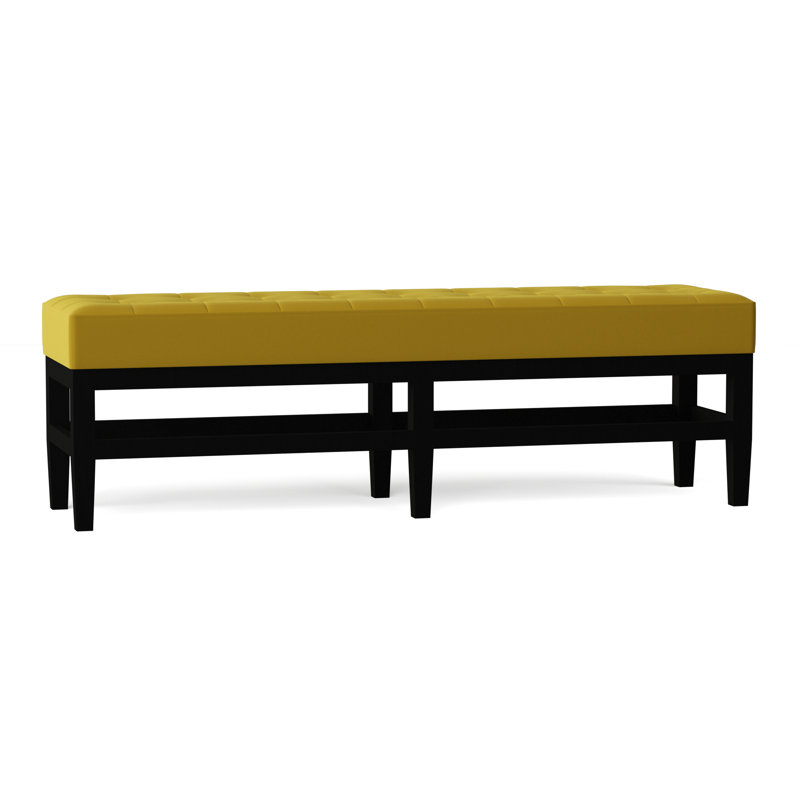 Galindo-White Upholstered Bench, Mahogany, Klein Wheatgrass