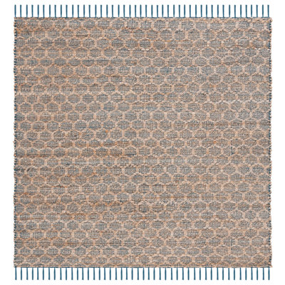 Lanston Geometric Handwoven Cotton Navy/Tan Area Rug
