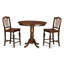 Ensemble de table de salle à manger 3 pièces à hauteur de comptoir comprenant une table ronde en bois et 2 chaises de cuisine, noir et cerisier-1470158904-1562003993-1562003995