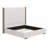 67.5" Tall Headboard Upholstered Bed With Vertical Striped And Wingback Design