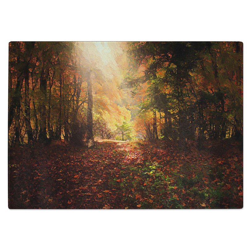 Tempered Glass Sunlight Through the Trees Chopping Board, 39 cm W x 28.5 cm L