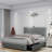 Upholstered Platform Storage Bed Frame With Galaxy Projector, 4 Dustproof Storage Drawers, Adjustable Vintage Nailhead Trim Headboard-332218037-332218036