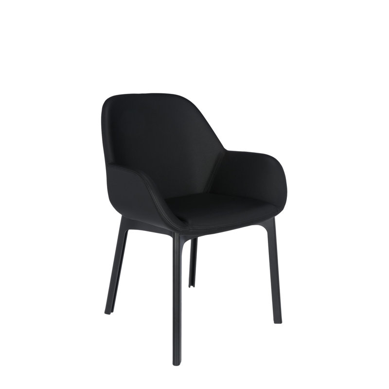 Clap Upholstered Arm Chair, Dark Gray, Taupe