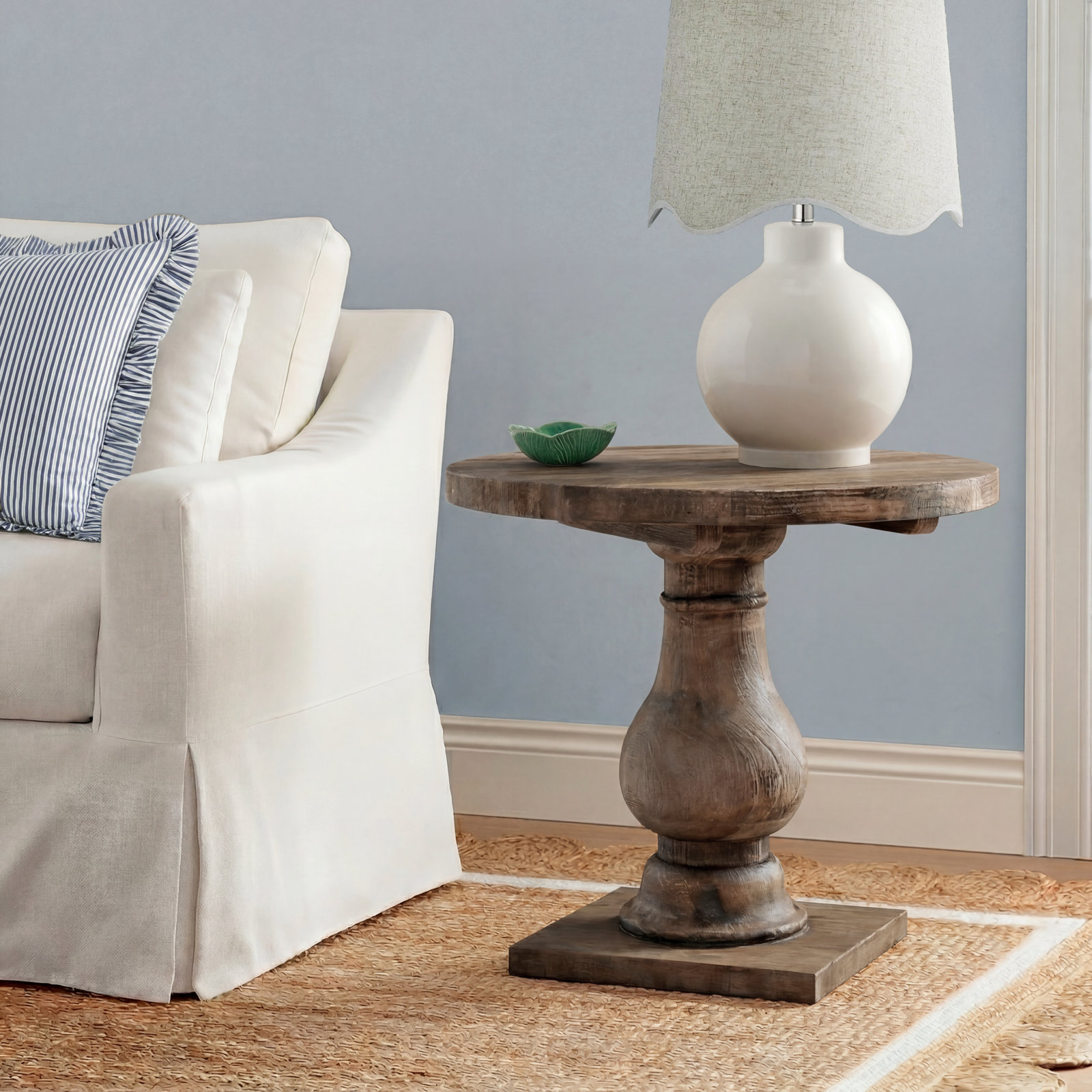 Farrer Solid Wood End Table, Rustic Brown