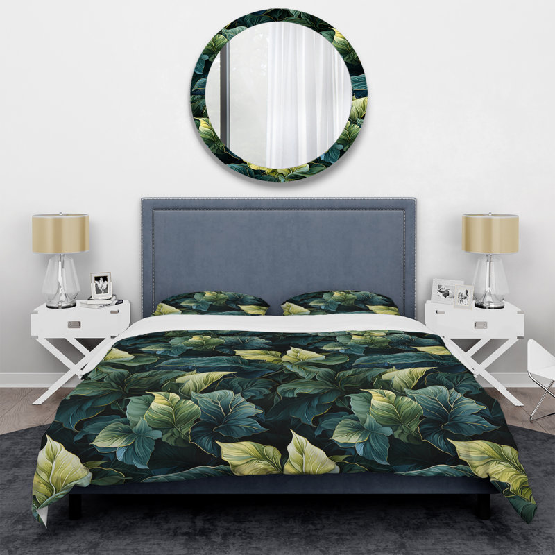 Ethereal Tropical Camouflage - Ensemble de housse de couette abstrait - Microfibre de polyester