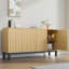 Buffet, armoire de rangement à buffet avec portes et tablettes pour la cuisine et le salon, noyer
