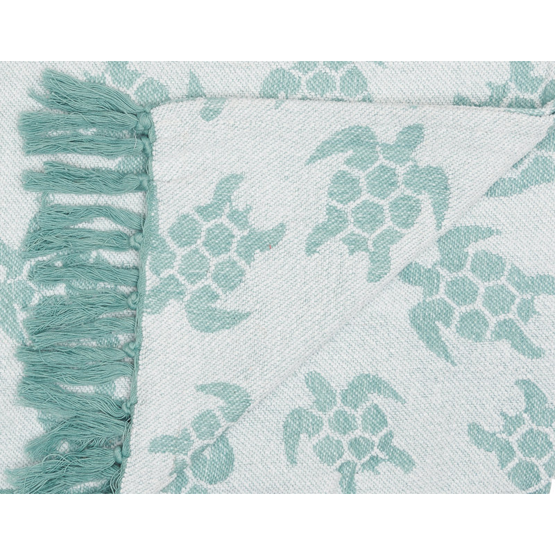 Chenille Sea Turtles Woven Throw Blanket
