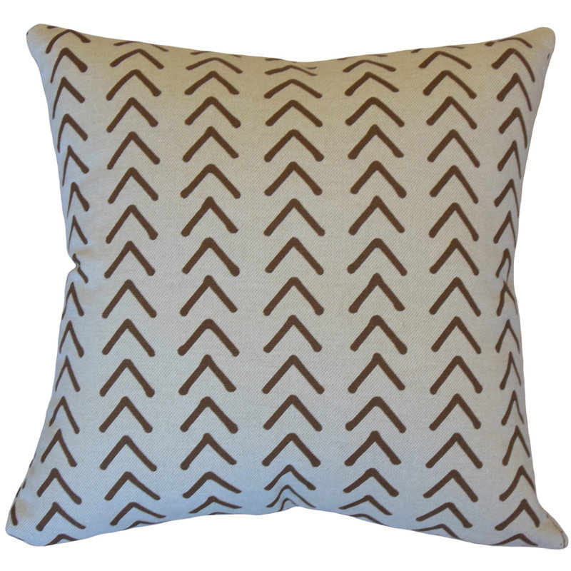 Roan Geometric Cotton Reversible Throw Pillow, 26" x 26", Ink