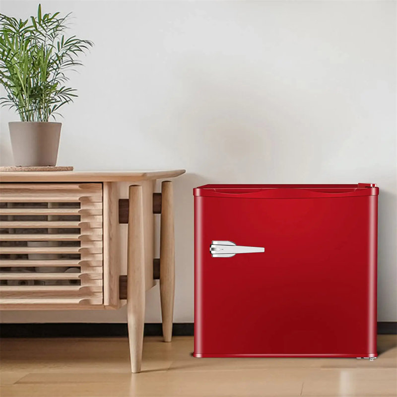 R.W.FLAME 1.2 Cubic Feet cu. ft. Compact Mini Freezer with Adjustable Temperature Controls, Red