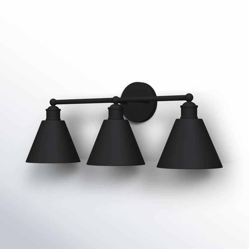 Rolandat 3 Light Dimmable Vanity Light, Matte Black
