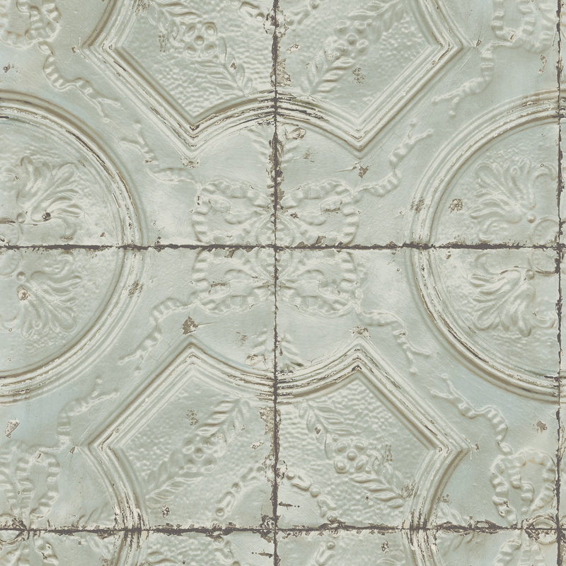 Rouleau de papier peint l 33 pi x l 20,5 po rétro Deerfield, Bleu sarcelle