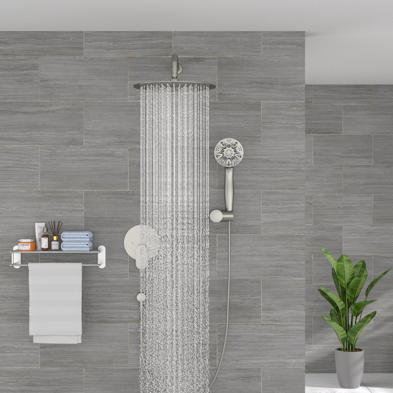 Rain Shower Head 1.8 GPM GPM, Brushed Nickel