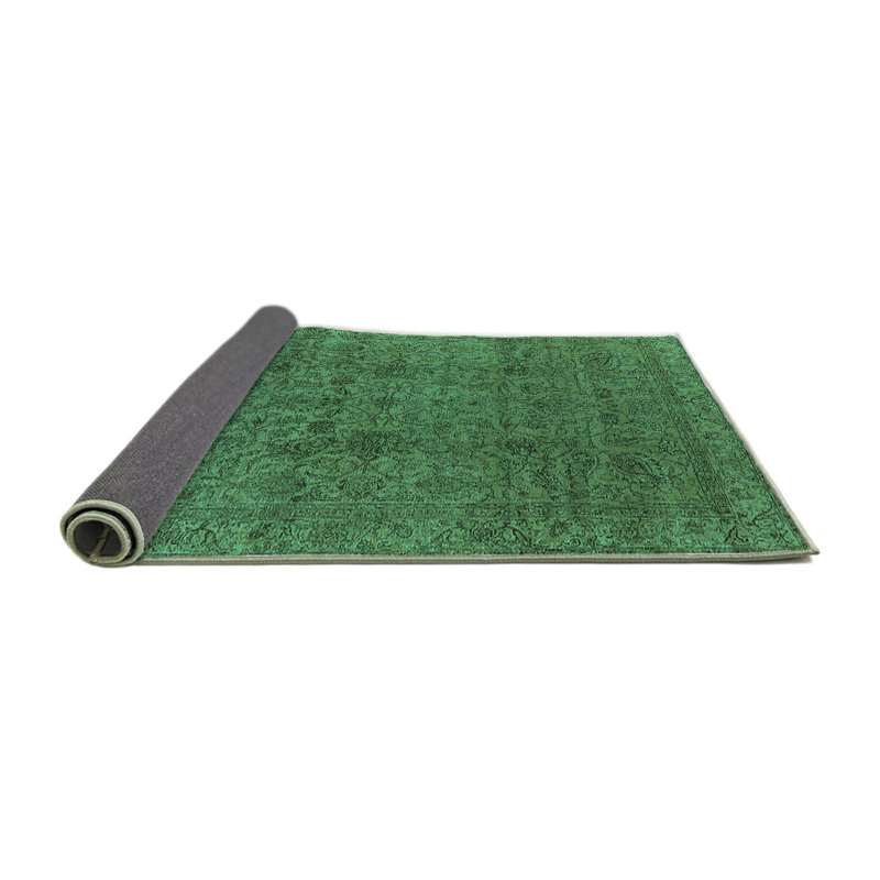 Tapis oriental en laine / polyester tissé à la machine en turquoise / brun, Carré 8 pi