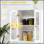 Garde-manger autoportant avec portes à fermeture douce, tablettes réglables et tiroirs pour un rangement et un style améliorés