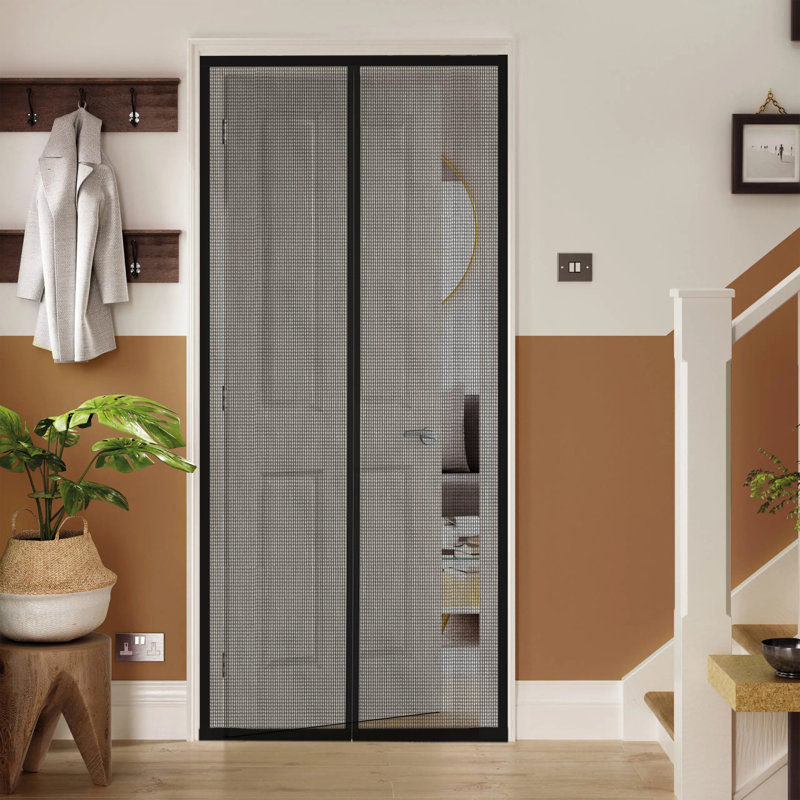 Covers & All Magnetic Screen Door Mesh, Made of 6 Oz Black Mesh Resistant to Abrasion Magnetic Screen, 203.2cm H x 61cm W