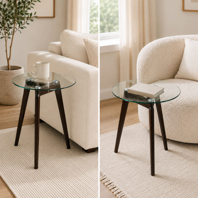 Ensemble de deux tables gigognes Ely, Brun