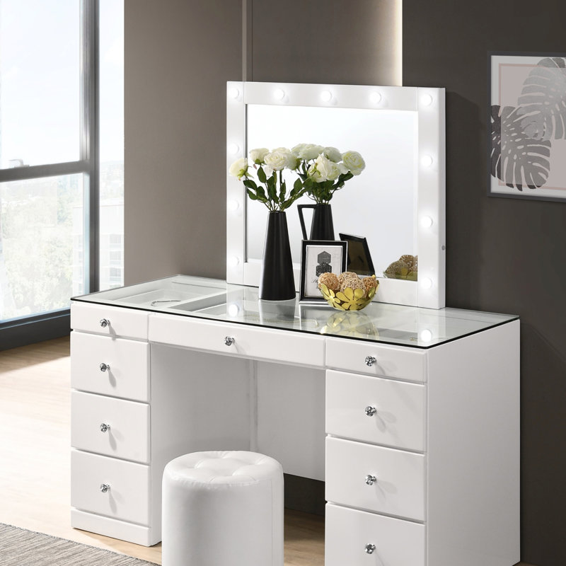 Meuble-lavabo en bois 1 tiroir 9 pièces, Blanc