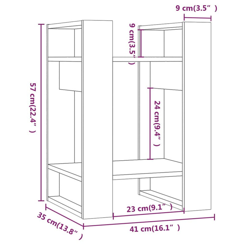 Gamin 57cm H x 41cm W Solid Wood Etagere Bookcase, White