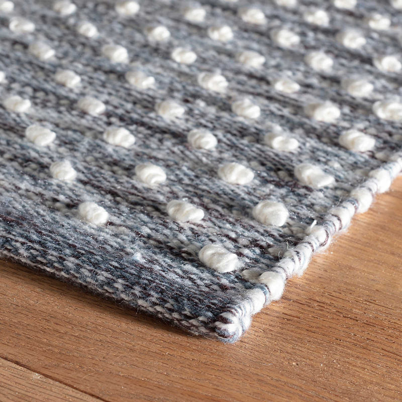 Hobnail Blue Handwoven Performance Rug, Rectangle 8'6" x 11'6"