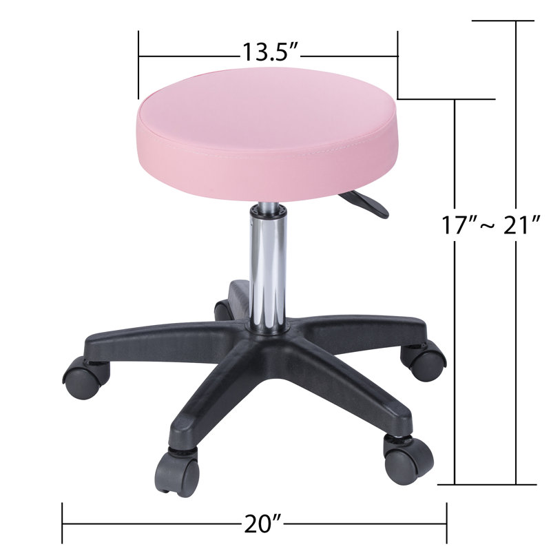 Vegan Leather Tattoo Spa Facial Salon Recliner Adjustable Chair Set With 2 Trays, Pink