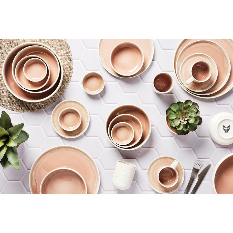 Teller OXYGEN 21,5cm - 6er-Set - Graugrün, Pink