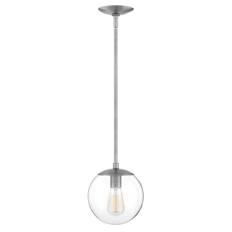 Warby 1 - Light Single Globe Pendant, Polished Antique Nickel