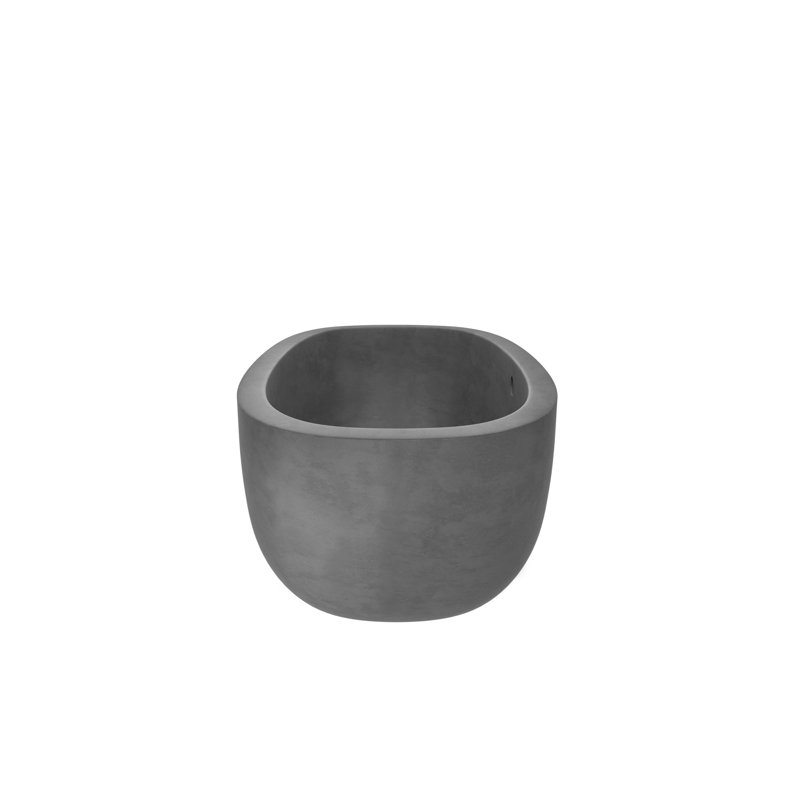 Avalon NativeStone Freestanding Soaking Cement Bathtub, Slate, 22" H x 36" W x 66" L
