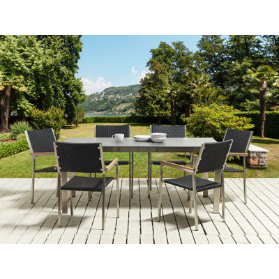 Chryssa 6 - Person Patio Dining Set Rectangular Table