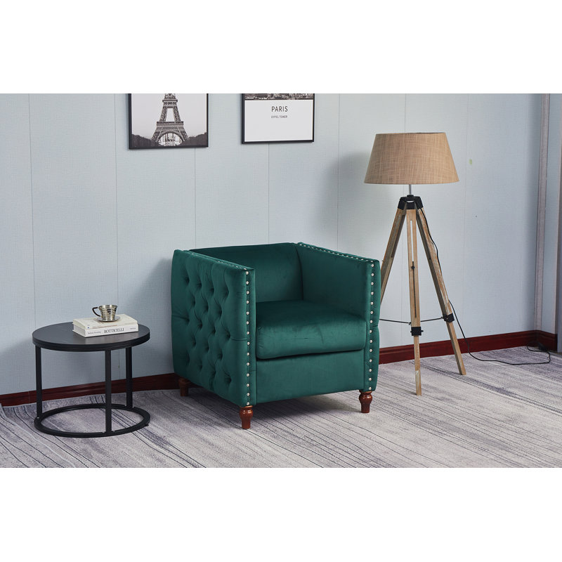 Memphis Velvet Armchair, Green Velvet