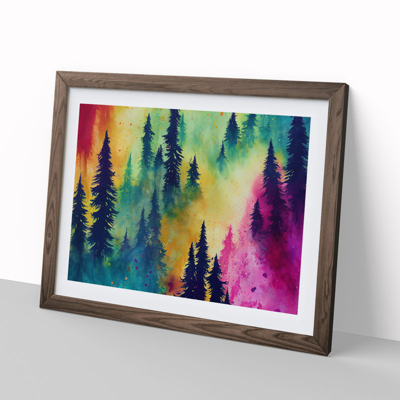 Summer Forest Colours Vol.3 1 Piece Single Picture Frame Wall Art, 34cm H x 46cm W x 2cm D, Walnut Framed
