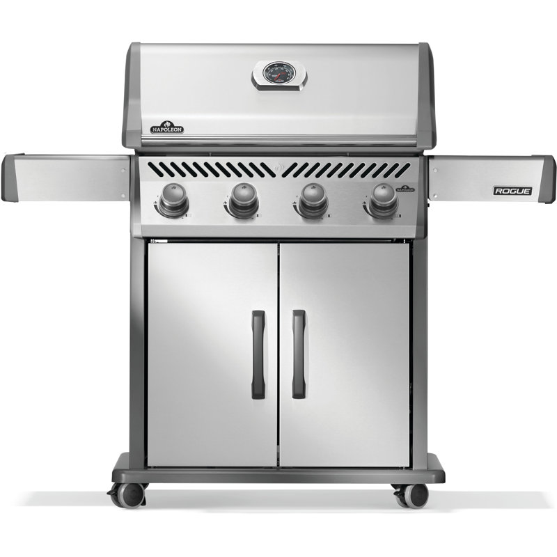 Gril de cuisson à 4 brûleurs avec grilles en fonte Rogue® 525, Acier Inoxydable, Gaz naturel