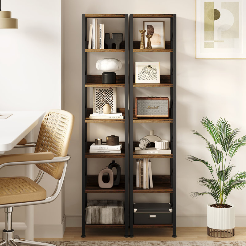 30 cm W Bookcase, 168 cm H x 30 cm W x 30 cm D x, Brown