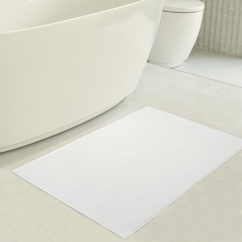 Tapis pour salle de bain 100% coton Chemung, L 17 po x L 24 po, Blanc