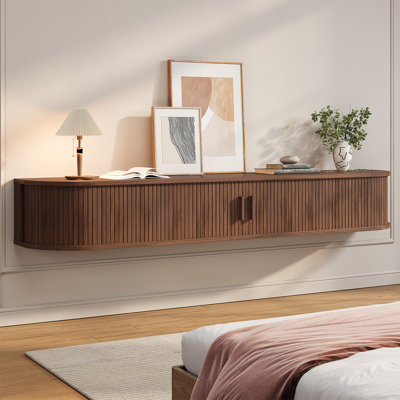 Floating TV Stand With RGB Lights, Wall Mounted TV Shelf