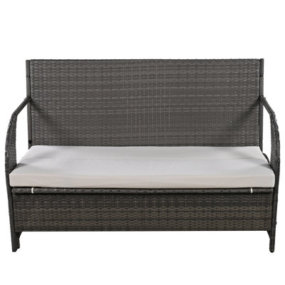 Castello Contemporary 2-in-1 Convertible Outdoor HDPE Wicker Bench