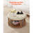 Large Round Ottoman Coffee Table 31.9 Inch Upholstered Tufted Linen Ottoman