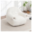 Fauteuil à billes en fausse fourrure blanc moelleux avec support pour le dos, confortable canapé en mousse déchiquetée pour le salon et la chambre à coucher