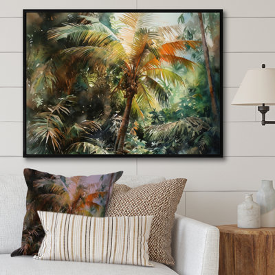 «Green Palm Tree Paradise I», reproduction sur toile